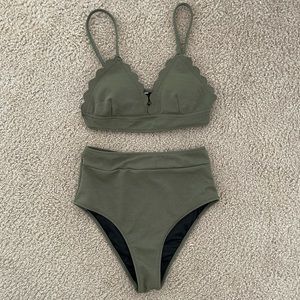 High Waisted Scalloped Bikini, CupShe Size S
